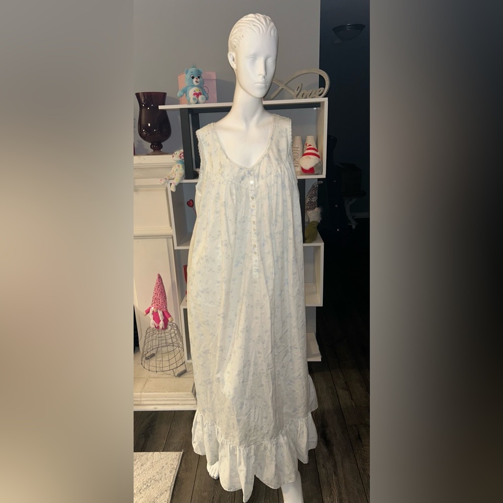 VINTAGE, 1980'S Allison Smith Women’s FLORAL NIGHTGOWN. COTTAGECORE. SIZE 18 (L)
